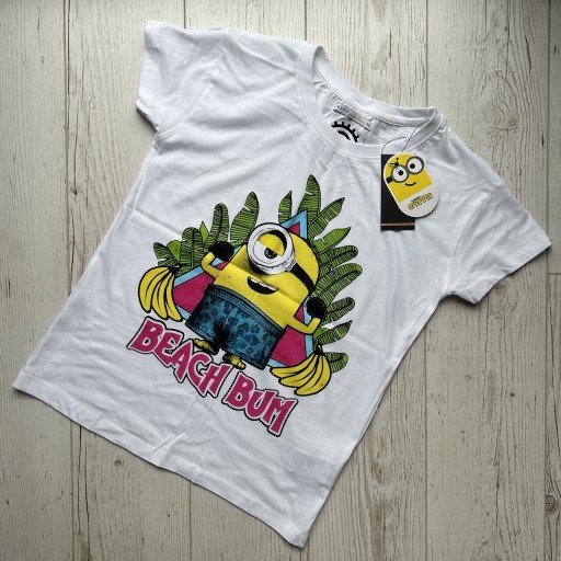 Zdjęcie oferty: Koszulka biały t-shirt XS House Minionki Beach Bum Minions The Rise Of Gru