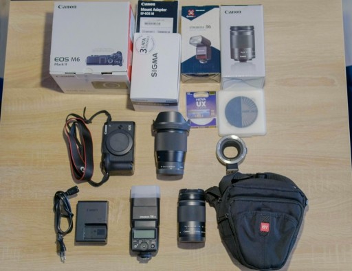 Zdjęcie oferty: Aparat Canon EOS M6 MARK II + Obiektywy + Lampa i 