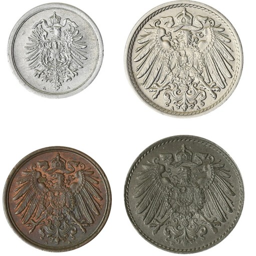 Zdjęcie oferty: 4 x Fenig Pfennig: 1900 A, 1914 A, 1917 A, 1920 E