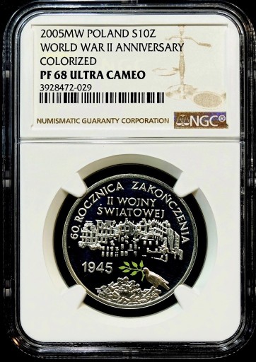 Zdjęcie oferty: 10 ZŁ 2005, 60. ROCZ. ZAKOŃCZENIA II WOJNY ŚWIATOWEJ NGC PF68 UC #59