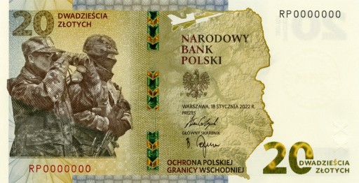 Zdjęcie oferty: Banknot 20 zł. Ochrona Polskiej Granicy Wschodniej