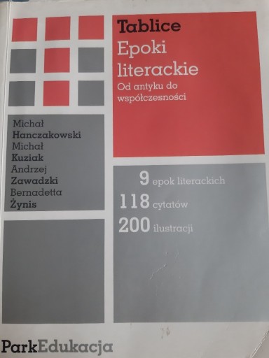 Zdjęcie oferty: Tablice. Epoki literackie od antyku do...