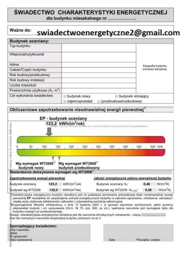 Zdjęcie oferty: Świadectwo charakterystyki energetycznej mieszkań