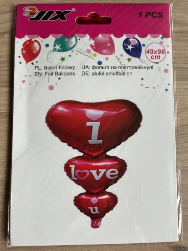 Zdjęcie oferty: Balon foliowy czerwone serce duży I love you