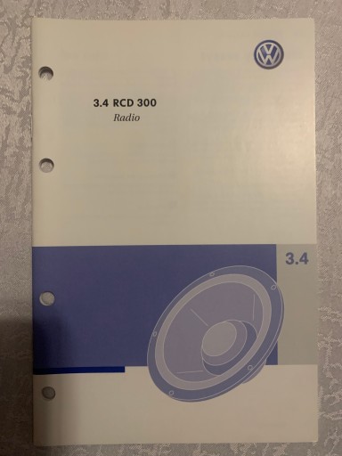 Zdjęcie oferty: Instrukcja do radia VW RCD 300