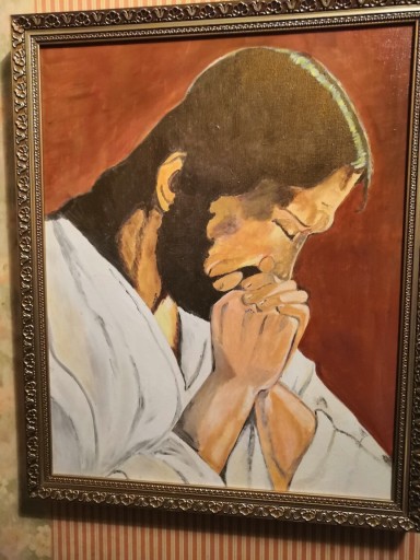 Zdjęcie oferty: Chrystus Modlący się - Obraz olejny na płótnie
