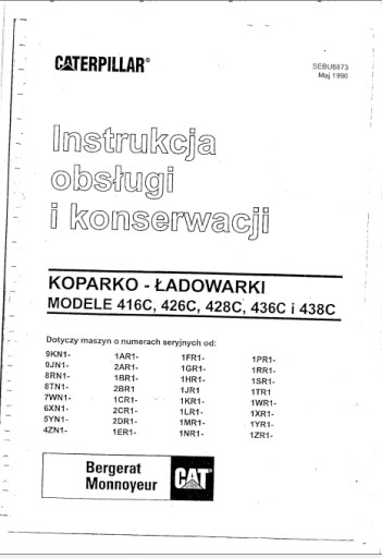 Zdjęcie oferty: Instrukcja obsługi  Caterpillar CAT 436 C, CAT 438 C PL