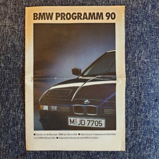 Zdjęcie oferty: Prospekt BMW Program Programm  1990 rok 