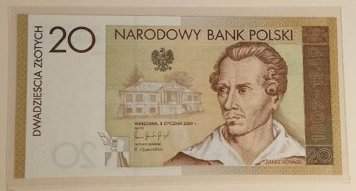 Zdjęcie oferty: 20 zł Juliusz Słowacki banknot 