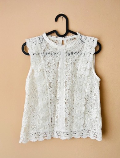 Zdjęcie oferty: Biała bluzka koronkowa ażurowa Pimkie 32 XS 34 Basic na codzień elegancka