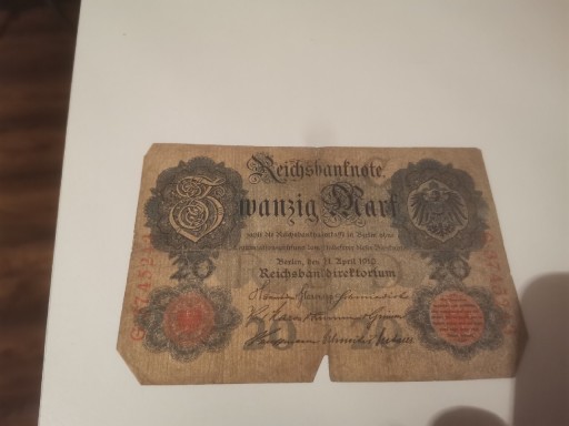 Zdjęcie oferty: Banknot 20 Marek 1910 r