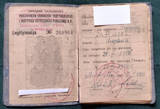 Zdjęcie oferty: Związkowa legitymacja członkowska 1950 rok