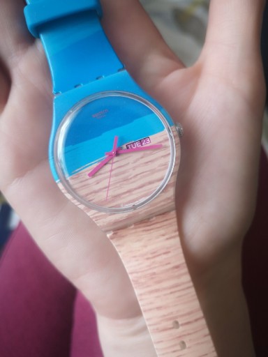 Zdjęcie oferty: Zegarek swatch new gent nude beżowy błękitny plaża