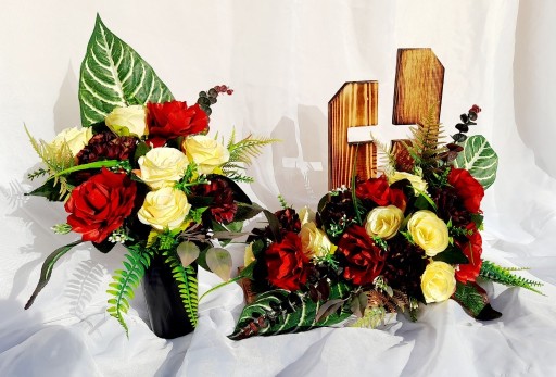 Zdjęcie oferty: Stroik drewniany krzyż  GRÓB cmentarz kompozycja 