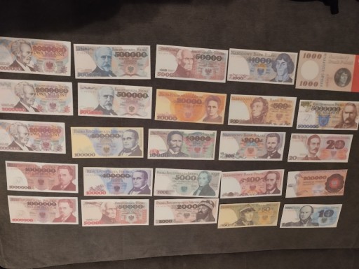 Zdjęcie oferty: zestaw 25 banknotów z PRL-u PEŁNY KOMPLET