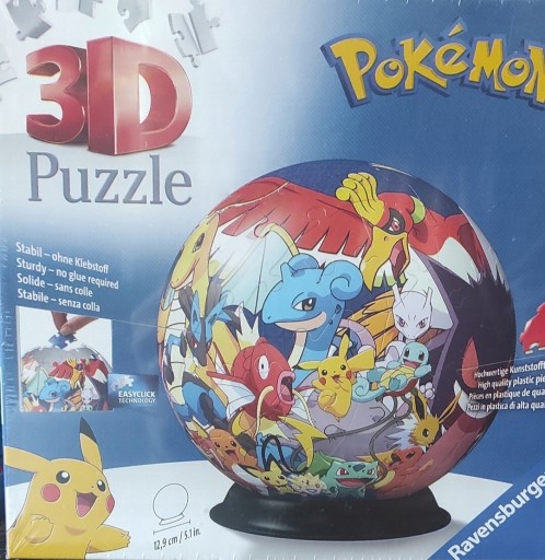 Zdjęcie oferty: Puzzle 3D Kula Pokemon 72 el. 117857 Ravensburger