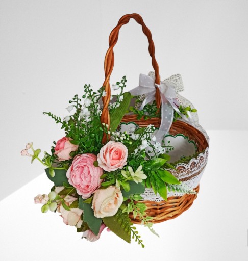 Zdjęcie oferty:  koszyk+serwetka kwiaty stroik ozdoba prezent