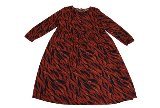 Zdjęcie oferty: Sukienka midi brązowa wzór retro vintage 50 52