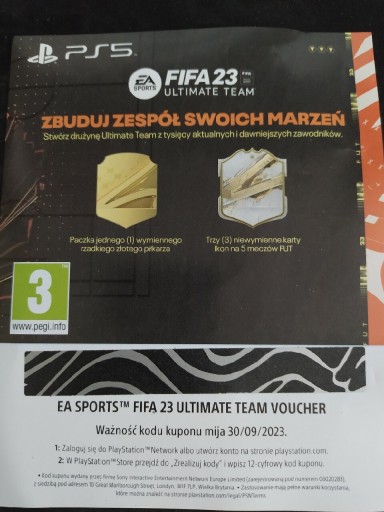 Zdjęcie oferty: Fifa 23 Ultimate team voucher ps5