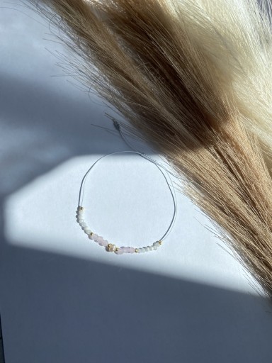 Zdjęcie oferty: Bransoletka kamienie naturalne kwarc różowy perła