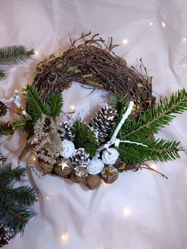 Zdjęcie oferty: Wianek świąteczny Stroik naturalny 30cm