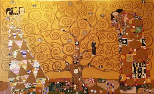 Zdjęcie oferty: Drzewo Życia Gustav Klimt -  rękodzieło 120x74cm