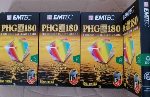 Zdjęcie oferty: Kasety VHS Emtec  PHG 180 HI-Fi ,ostatnie 2 sztuki