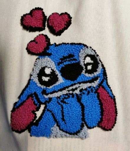 Zdjęcie oferty: Torba płócienna do szkoły na zakupy z ręcznie wykonaną aplikacją Stich 