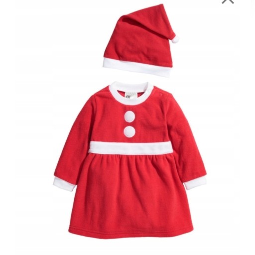 Zdjęcie oferty: Strój Mikołajki z czapką Nowy H&M 80cm,9-12m