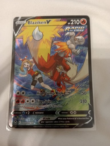 Zdjęcie oferty: Karta Pokemon Blaziken V Rapid strike. TG14/TG30