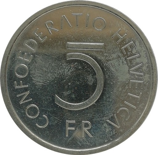 Zdjęcie oferty: Szwajcaria 5 francs 1976, KM#54