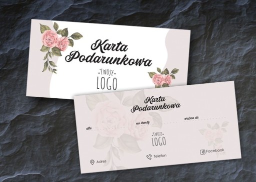 Zdjęcie oferty: Karta Podarunkowa z kwiatami dla firmy/salonu