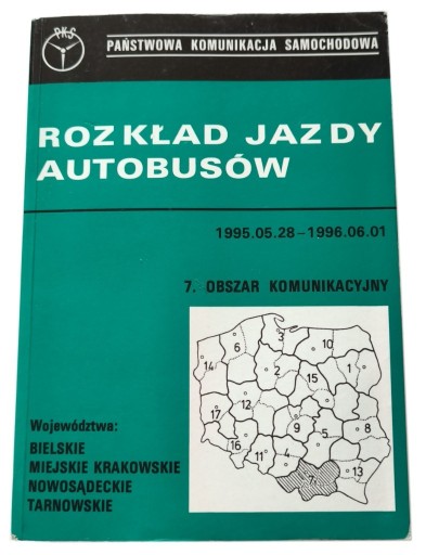 Zdjęcie oferty: ROZKŁAD JAZDY AUTOBUSÓW PKS, KRAKOWSKIE 1995-1996