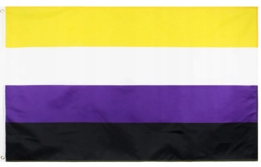 Zdjęcie oferty: Flaga niebinarna PRIDE LGBT i trzy numery Repliki