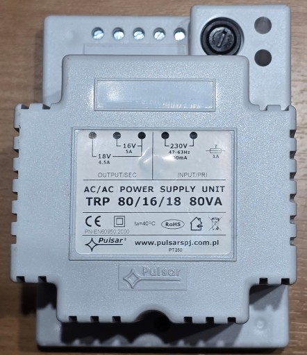 Zdjęcie oferty: Transformator Pulsar TRP 80/16/18 80VA