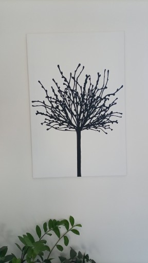 Zdjęcie oferty: Obraz na płótnie 60x90 czarne drzewo na białym tle