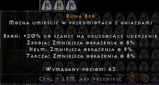 Zdjęcie oferty: Runa Ber Diablo 2 Resurrected NLD PC