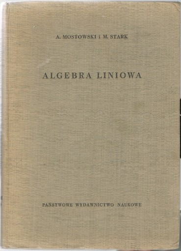 Zdjęcie oferty: ALGEBRA LINIOWA