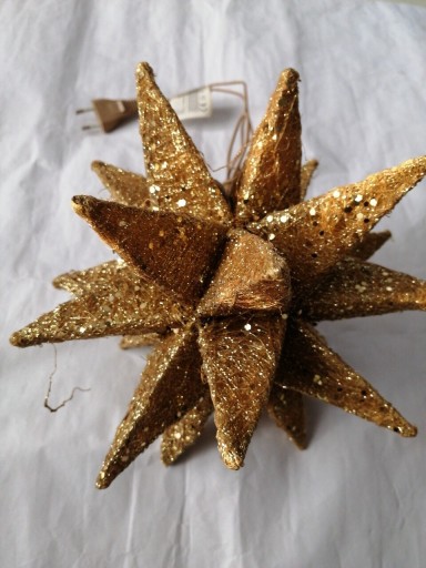 Zdjęcie oferty: Gwiazda świecąca 18cm 3D złota brokat 