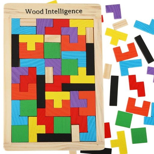 Zdjęcie oferty: Drewniane puzzle Tetris 40 el.