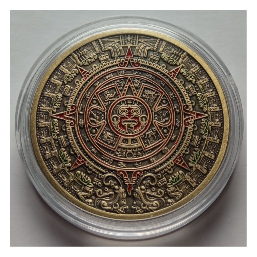 Zdjęcie oferty: Moneta kolekcjonerska Kalendarz Majów AZTEC GOLD 