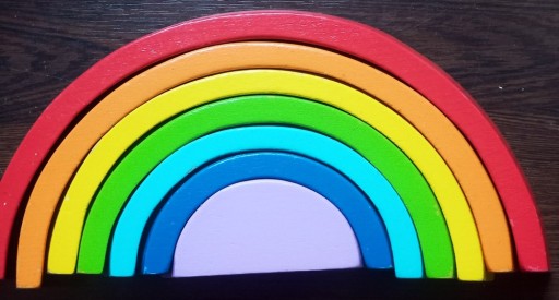 Zdjęcie oferty: Drewniana Układanka Tęcza Montessori 7el.