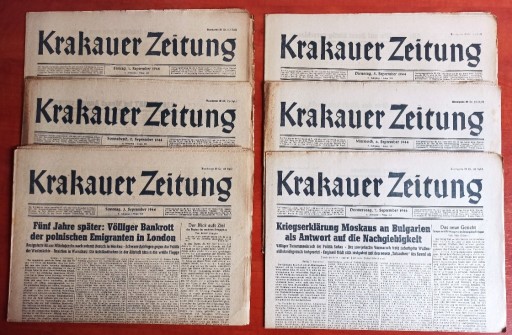 Zdjęcie oferty: Krakauer Zeitung - September 1944 - 26 numerów