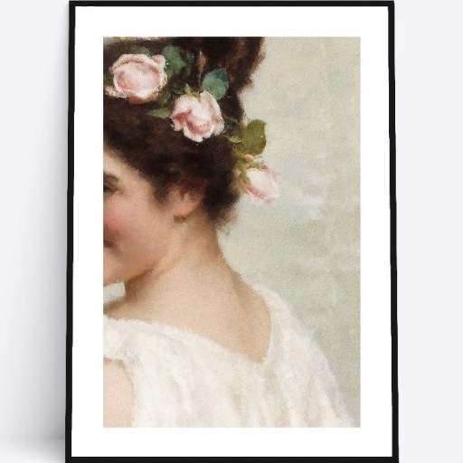 Zdjęcie oferty: A3 Plakat reprodukcja obrazu kobieta z kwiatami