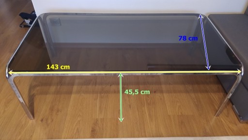 Zdjęcie oferty: Stolik szklany 143/ 78/45,5 cm