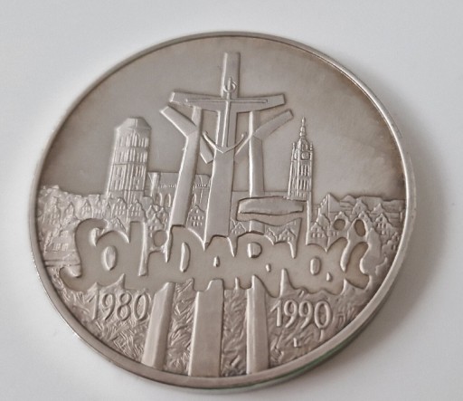 Zdjęcie oferty: Moneta srebrna Solidarność 1990, 100000 zł