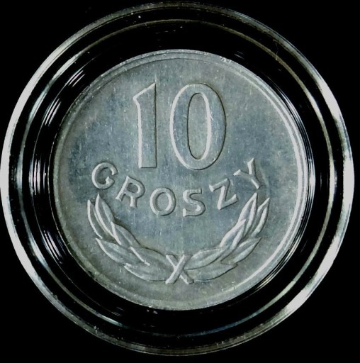 Zdjęcie oferty: 10 GROSZY 1974, b.z., PRL, nominał, stempel zwykły