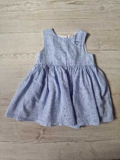 Zdjęcie oferty: H&M sukienka na lato niebieska 74 bawełna len