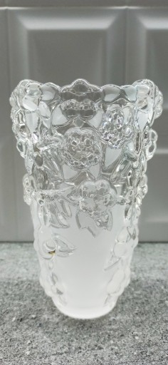 Zdjęcie oferty: Wazon szklany transparentny zdobiony vintage