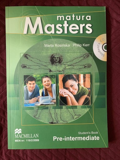 Zdjęcie oferty: Matura masters Pre-intermediate Student’s book +CD